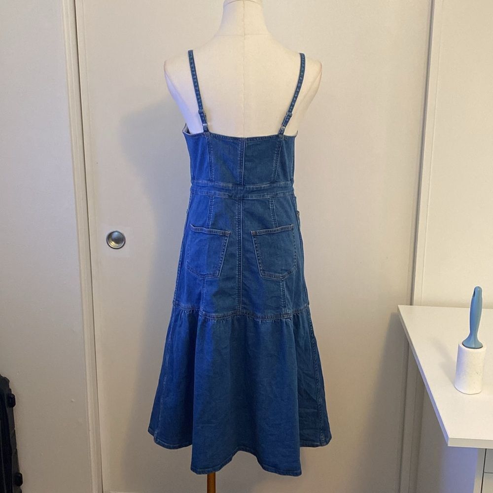 Madewell Denim Bayview Tiered Midi Dress Size 2 - Picture 8 of 16